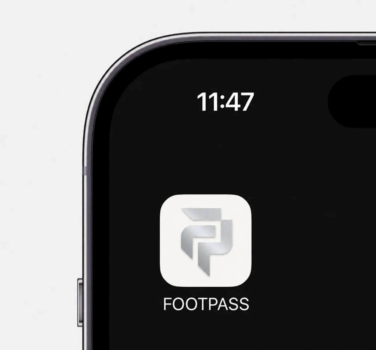 L'icône de l'application Footpass sur l'écran d'accueil d'un iPhone